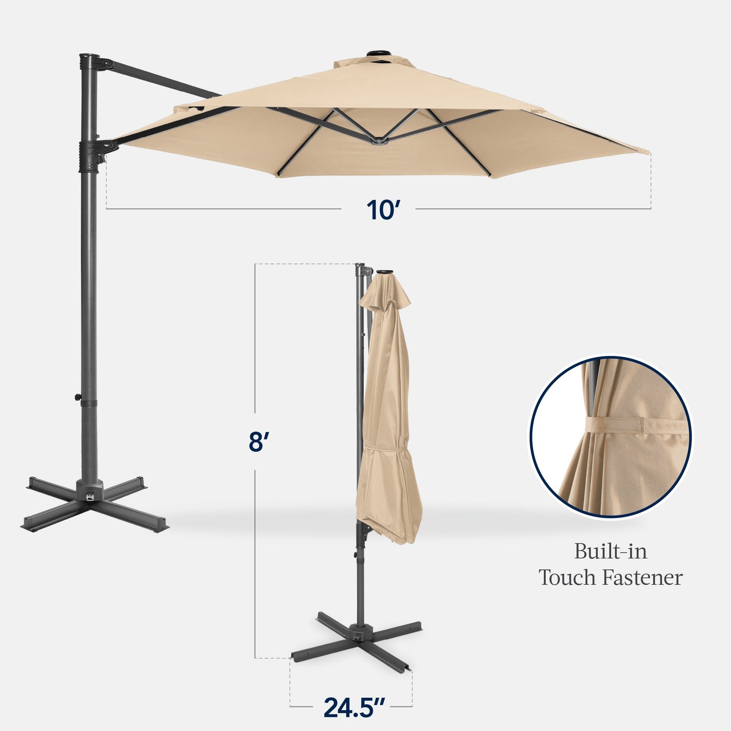 360 Rotating Cantilever Offset Patio Umbrella - 10ft