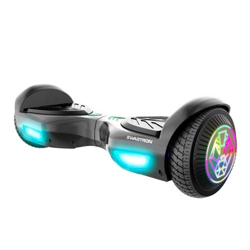 Swagtron Swag BOARD EVO V2 Hoverboard with Light-Up Wheels and Balance Assist, Exclusive UL-Compliant Life Poa c Battery Tech