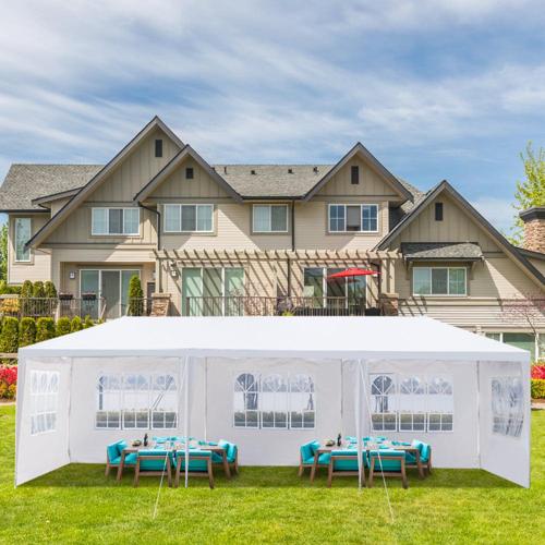 Zimtown 10'x30' Canopy install Gazebo Wedding Party Tent with Removable Sidewall Outdoor