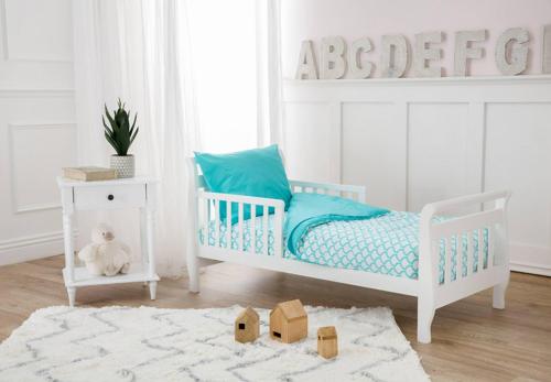 American Baby Company 4-Piece 100% Cotton Percale Toddler Bedding Set, Aqua Sea Wave