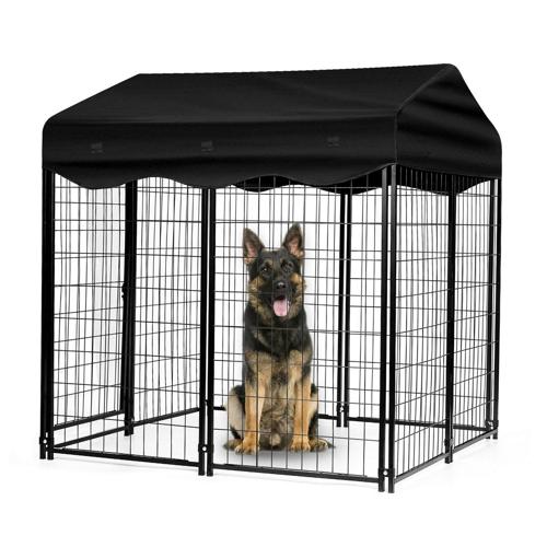 Suchown Large Dog Kennel Outside 4ft x 4.2ft x 4.45ft, Outdoor Dog Playpen Pet Pen Dog Crate With UV-Resistant Oxford Cloth Roof